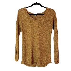 Old Navy Yellow Brown Speckled V-Neck Sweater Size XS